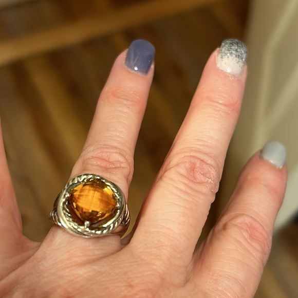 David Yurman vintage sterling silver infinity cable band topaz size 6 3/4 - Picture 2 of 14